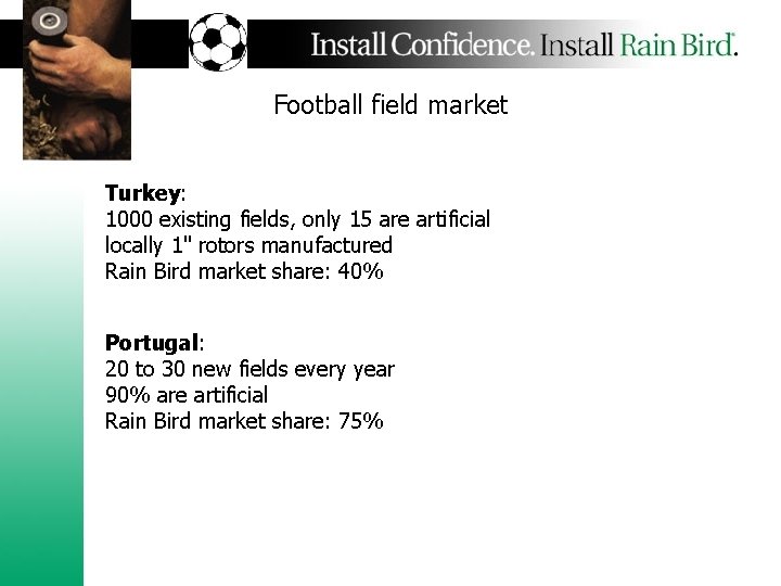 Football field market Turkey: 1000 existing fields, only 15 are artificial locally 1" rotors