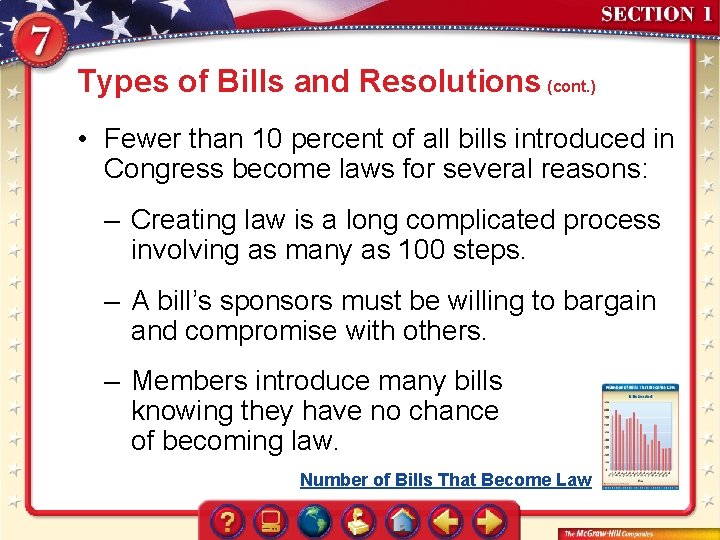 Types of Bills and Resolutions (cont. ) • Fewer than 10 percent of all