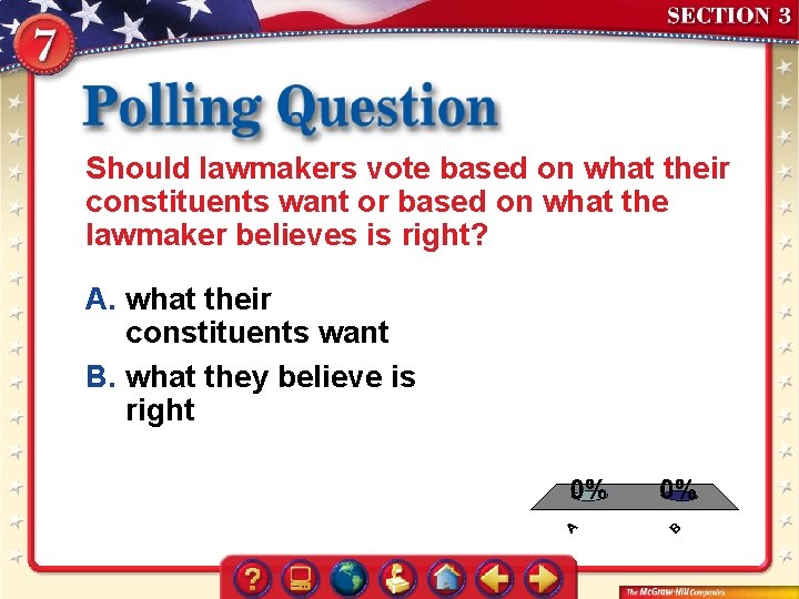 Should lawmakers vote based on what their constituents want or based on what the