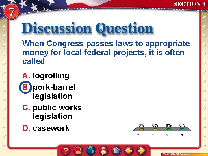 When Congress passes laws to appropriate money for local federal projects, it is often