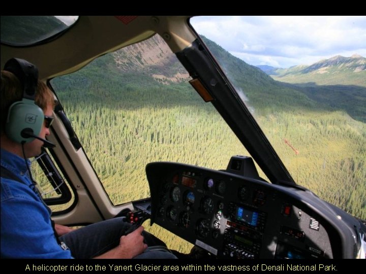 A helicopter ride to the Yanert Glacier area within the vastness of Denali National