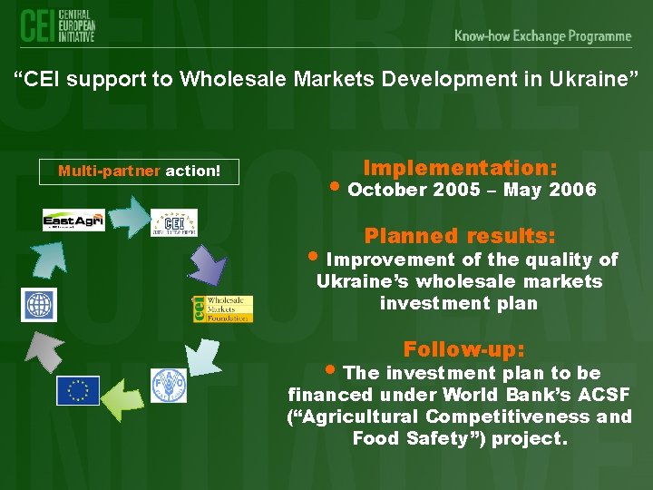 “CEI support to Wholesale Markets Development in Ukraine” Multi-partner action! Implementation: • October 2005