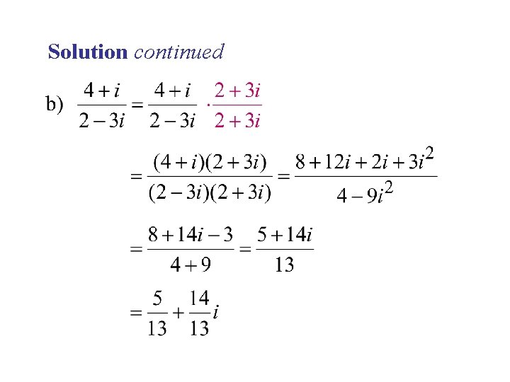 Solution continued 
