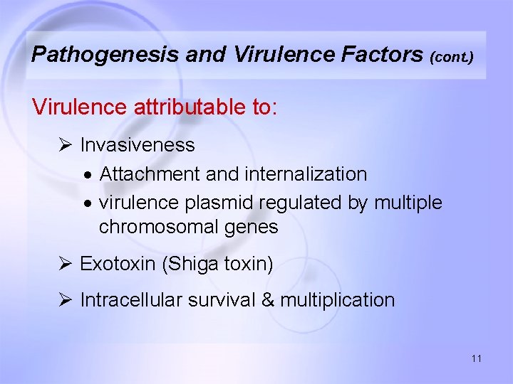 Pathogenesis and Virulence Factors (cont. ) Virulence attributable to: Ø Invasiveness · Attachment and