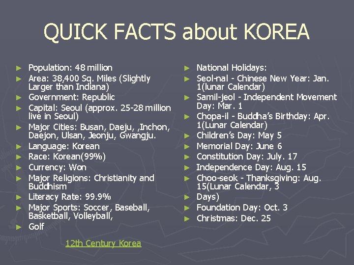 A Single Shard Korea Geography and history OBJECTIVES