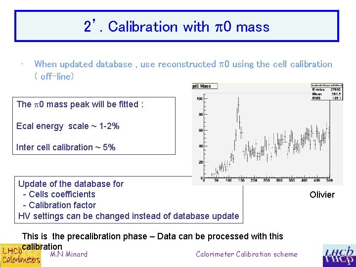 2’. Calibration with p 0 mass • When updated database , use reconstructed p
