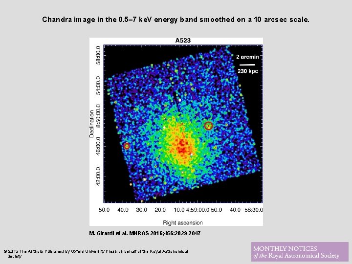 Chandra image in the 0. 5– 7 ke. V energy band smoothed on a