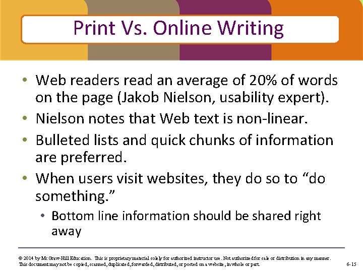 Print Onlinetitle Writing Click to edit. Vs. Master style • Web readers read an