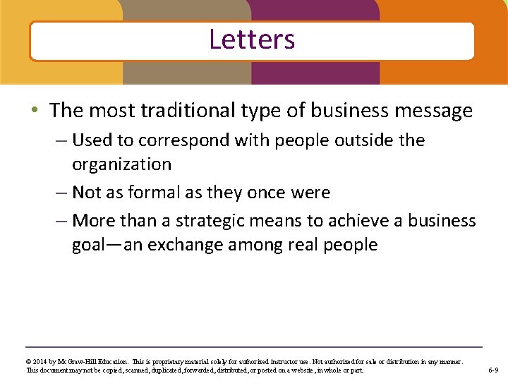 Letterstitle style Click to edit Master • The most traditional type of business message