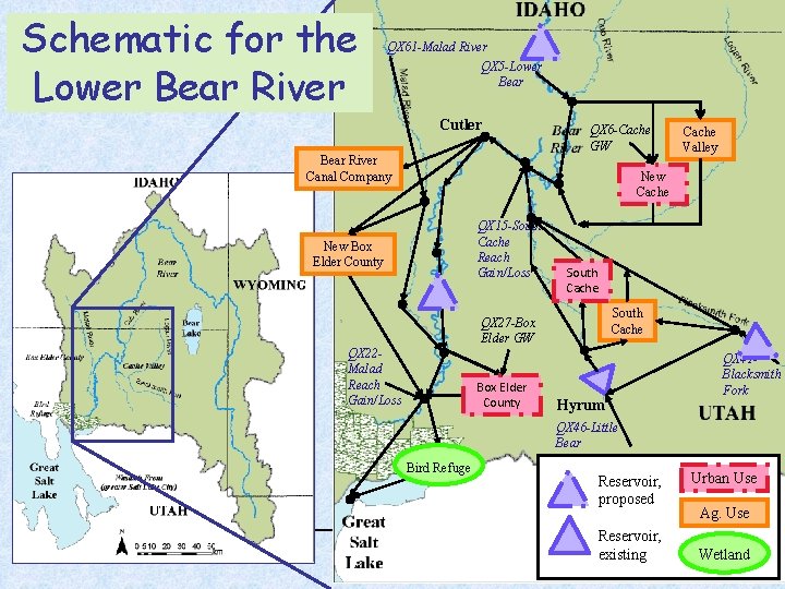 Schematic for the Lower Bear River QX 61 -Malad River QX 5 -Lower Bear