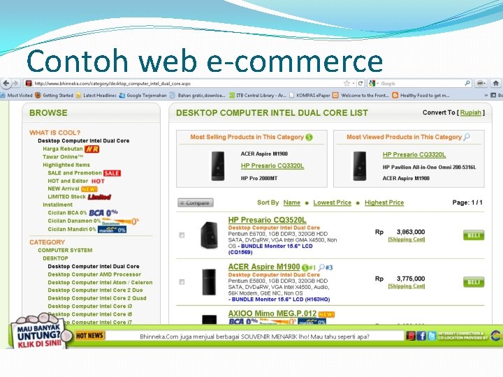 Contoh web e-commerce 