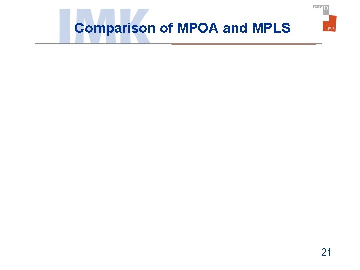 Comparison of MPOA and MPLS 21 