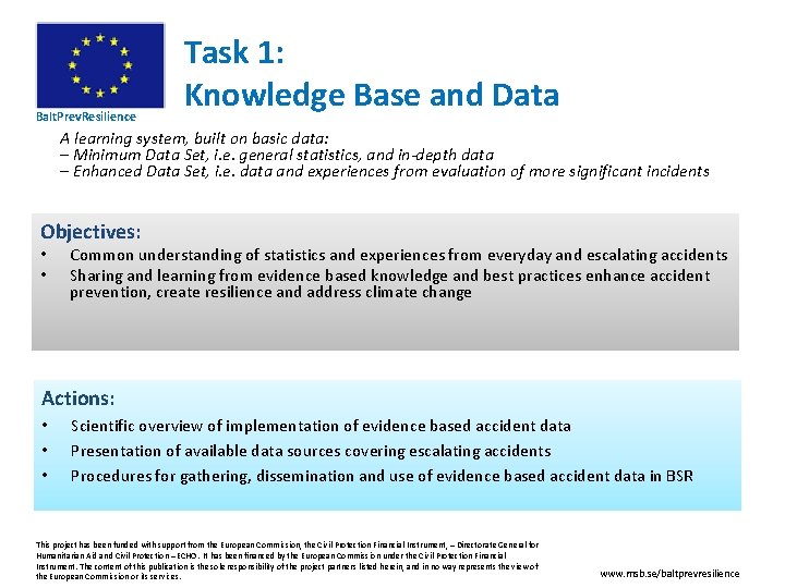 Balt. Prev. Resilience Task 1: Knowledge Base and Data A learning system, built on