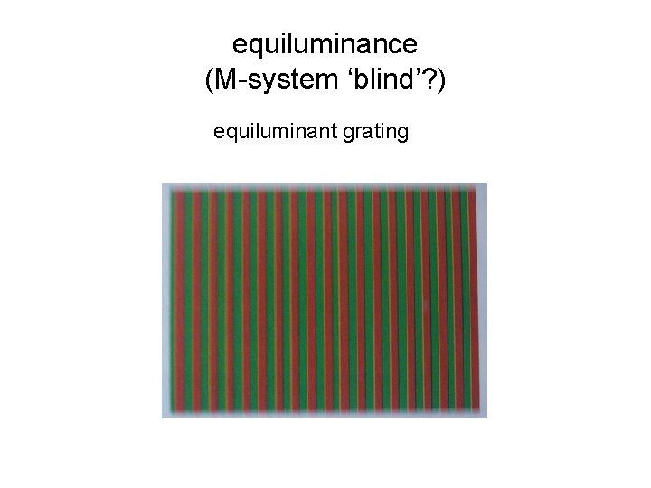 equiluminance (M-system ‘blind’? ) equiluminant grating 
