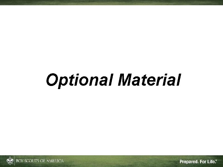 Optional Material 