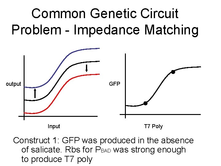 Common Genetic Circuit Problem - Impedance Matching output GFP Input T 7 Poly Construct