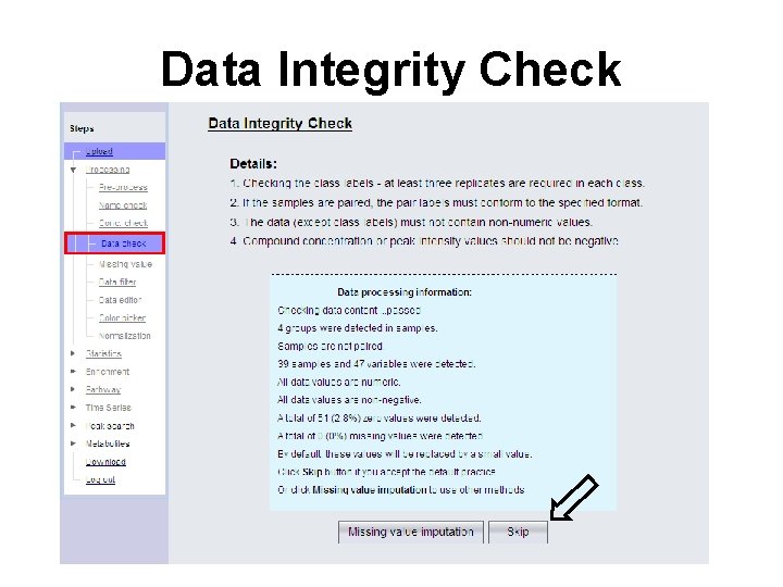 Data Integrity Check 