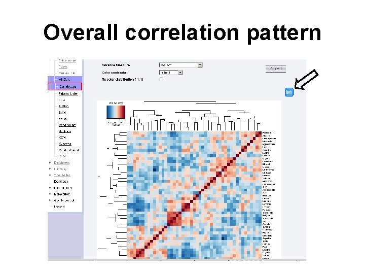 Overall correlation pattern 