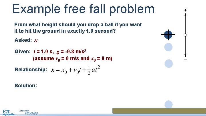 Example free fall problem From what height should you drop a ball if you Example free fall problem From what height should you drop a ball if you
