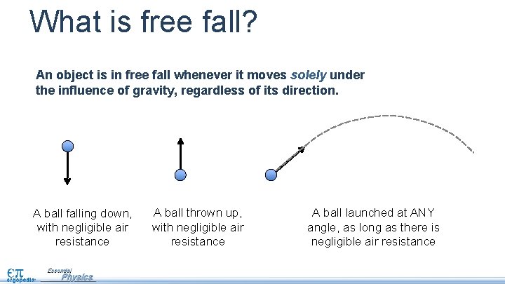 What is free fall? An object is in free fall whenever it moves solely