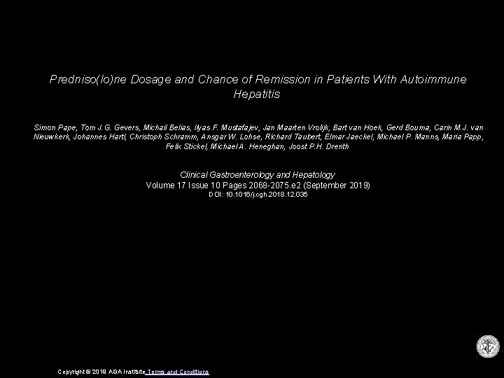 Prednisolone Dosage And Chance Of Remission In Patients