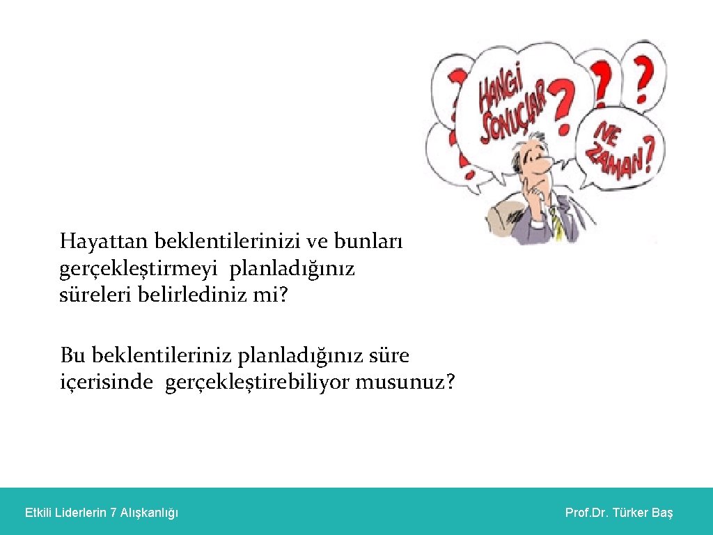 Hayattan beklentilerinizi ve bunları gerçekleştirmeyi planladığınız süreleri belirlediniz mi? Bu beklentileriniz planladığınız süre içerisinde