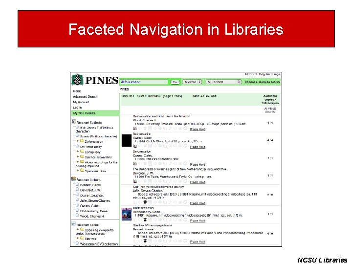 Faceted Navigation in Libraries NCSU Libraries 