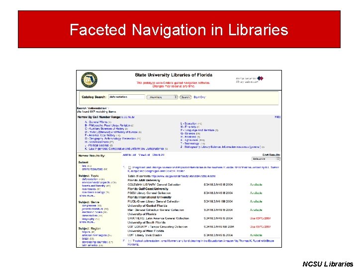 Faceted Navigation in Libraries NCSU Libraries 