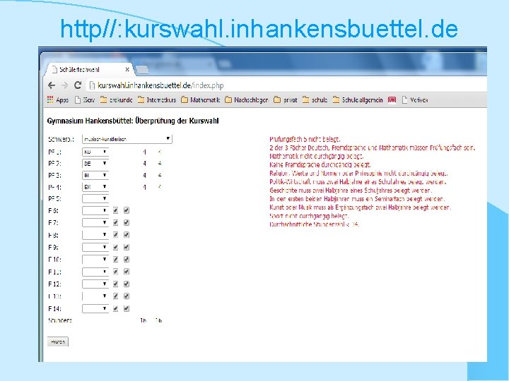 http//: kurswahl. inhankensbuettel. de 