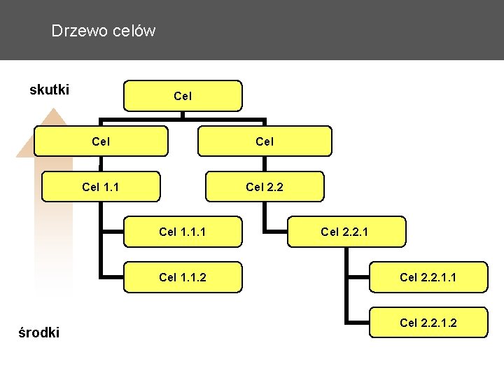 Drzewo celów skutki Cel Cel 1. 1 Cel 2. 2 Cel 1. 1. 1