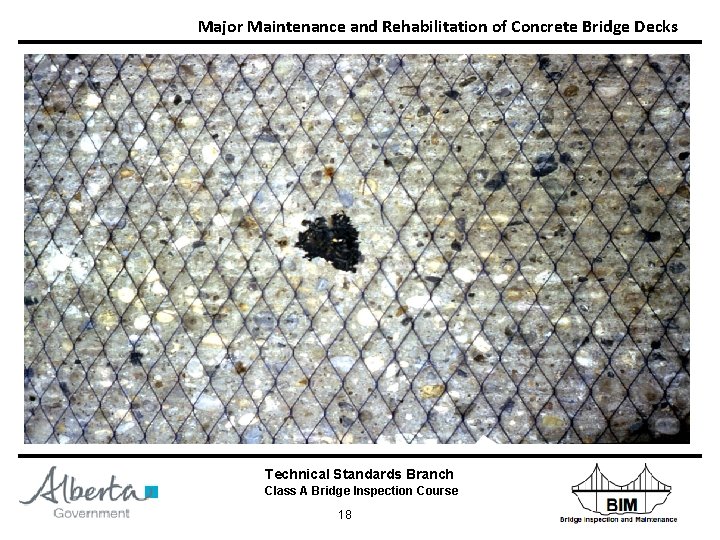 Major Maintenance and Rehabilitation of Concrete Bridge Decks Technical Standards Branch Class A Bridge