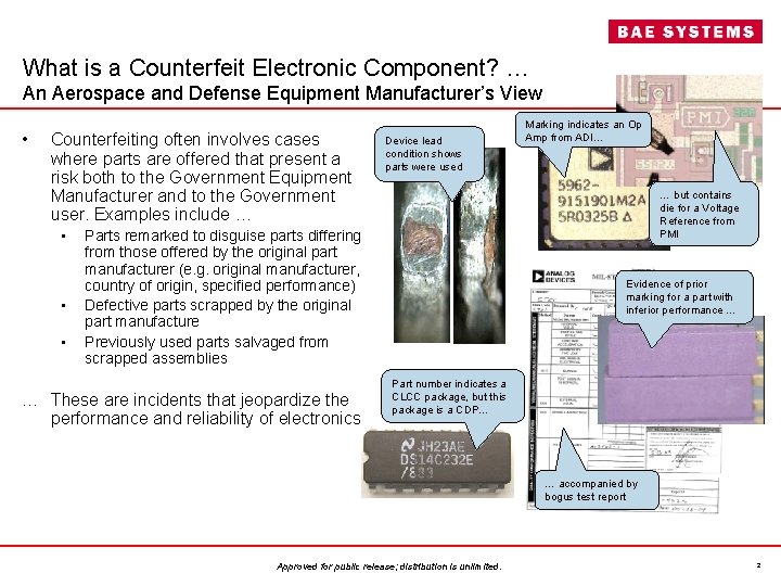 What is a Counterfeit Electronic Component? … An Aerospace and Defense Equipment Manufacturer’s View