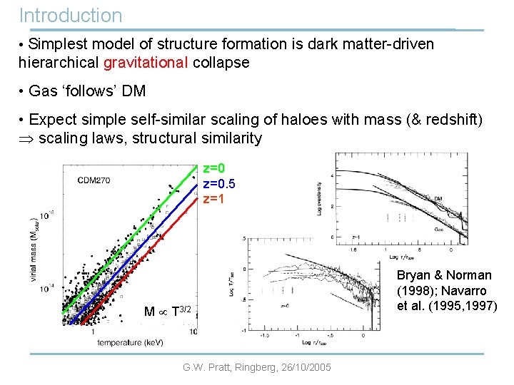 Introduction • Simplest model of structure formation is dark matter-driven hierarchical gravitational collapse •