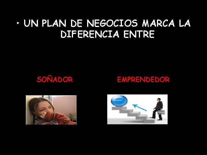  • UN PLAN DE NEGOCIOS MARCA LA DIFERENCIA ENTRE SOÑADOR EMPRENDEDOR TALLER DE