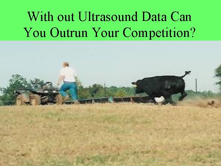 With out Ultrasound Data Can You Outrun Your Competition? 