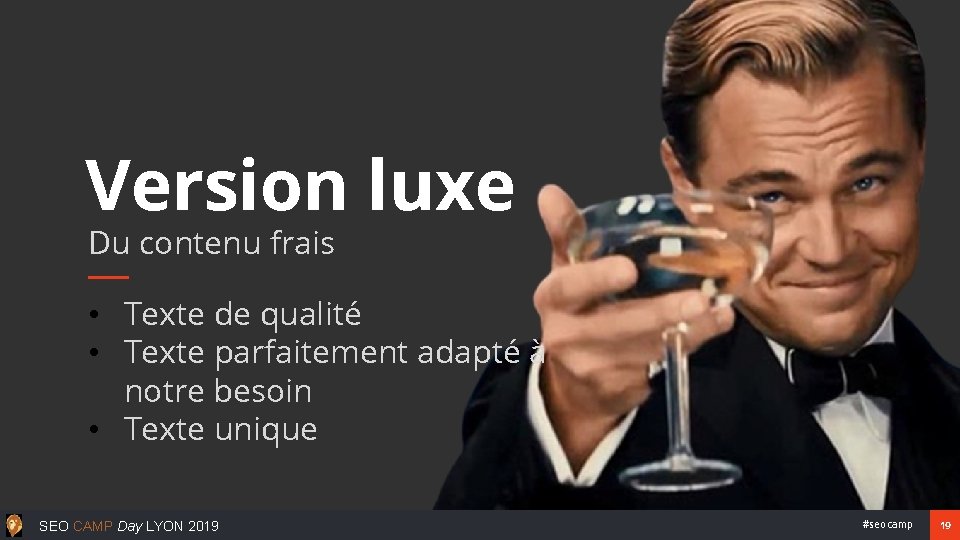 Version luxe Du contenu frais • Texte de qualité • Texte parfaitement adapté à