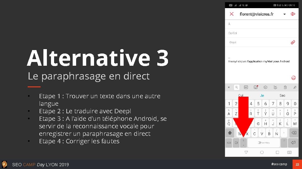 Alternative 3 Le paraphrasage en direct • • Etape 1 : Trouver un texte