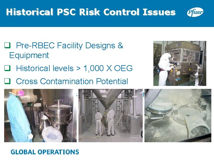 Historical PSC Risk Control Issues q Pre-RBEC Facility Designs & Equipment q Historical levels