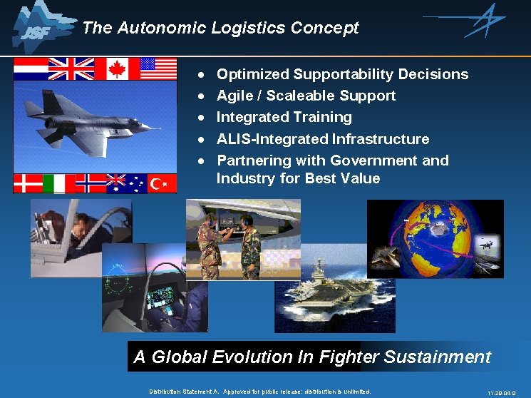 The Autonomic Logistics Concept · · · Optimized Supportability Decisions Agile / Scaleable Support