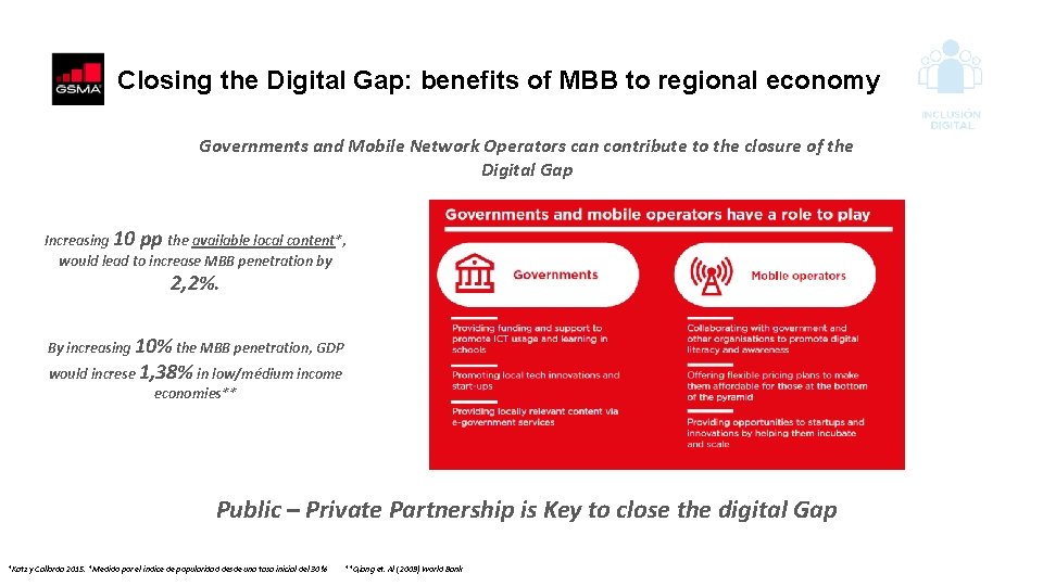 Closing the Digital Gap: benefits of MBB to regional economy Governments and Mobile Network