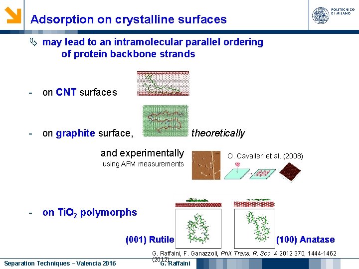 Adsorption on crystalline surfaces may lead to an intramolecular parallel ordering of protein backbone