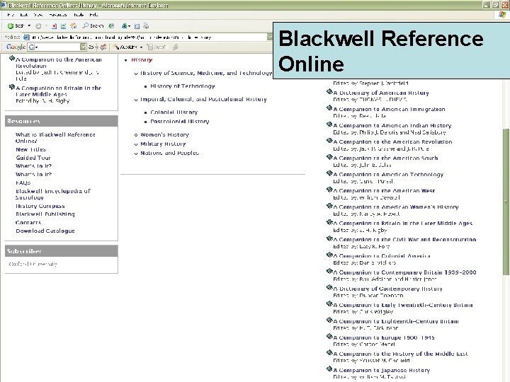 Blackwell Reference Online 