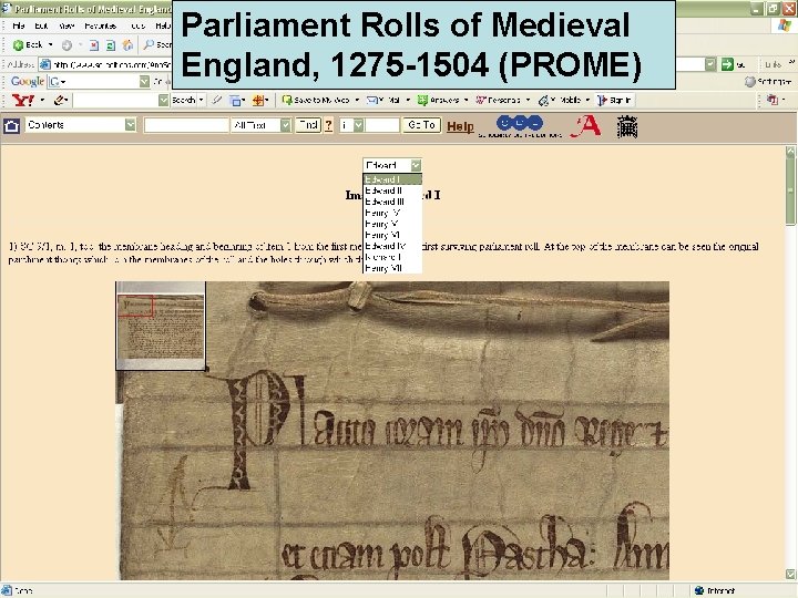 Parliament Rolls of Medieval England, 1275 -1504 (PROME) 