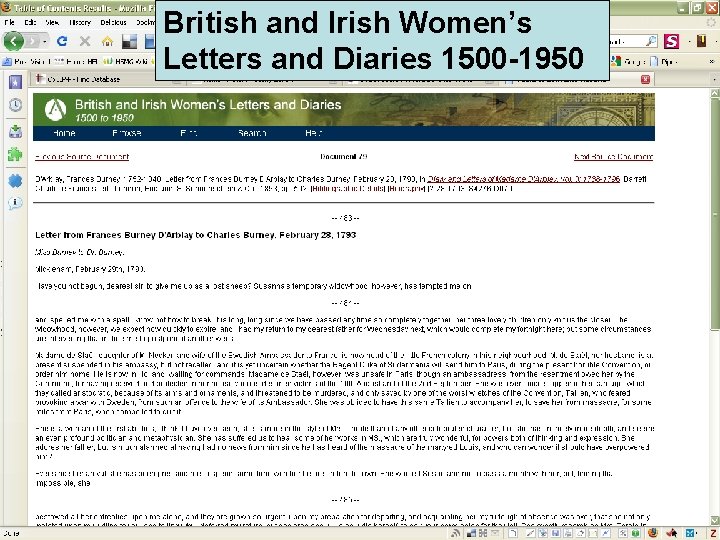 British and Irish Women’s Letters and Diaries 1500 -1950 