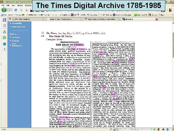 The Times Digital Archive 1785 -1985 