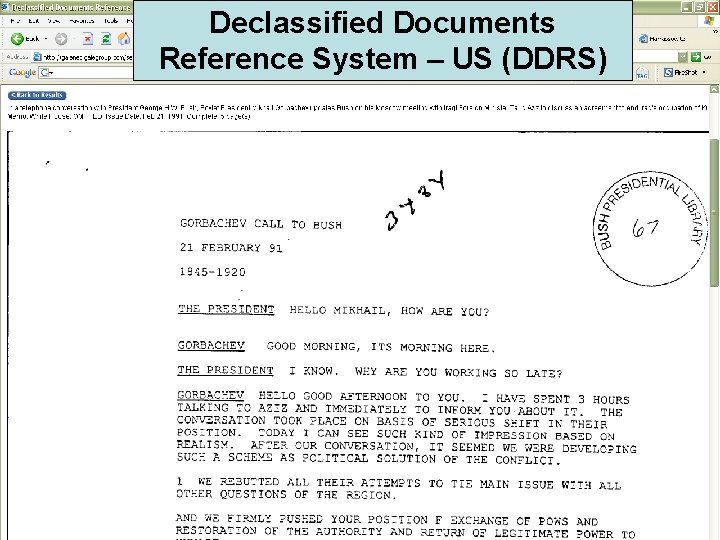 Declassified Documents Reference System – US (DDRS) 