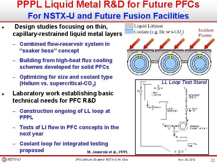 PPPL Liquid Metal R&D for Future PFCs For NSTX-U and Future Fusion Facilities Design