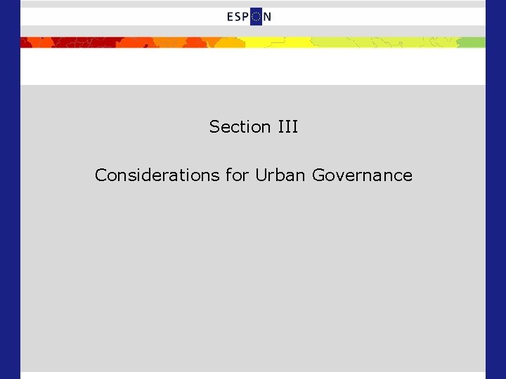 Section III Considerations for Urban Governance 