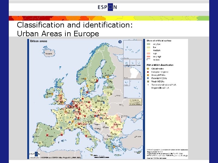 Classification and identification: Urban Areas in Europe 