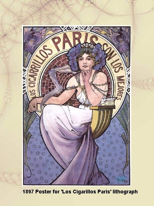 1897 Poster for 'Los Cigarillos Paris' lithograph 